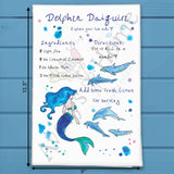 Dolphin Daiquiri Recipe Tea Towel – Splashy Summer Treat