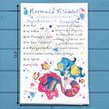 Mermaid Fishbowl Recipe Tea Towel – Ocean Punch Fun
