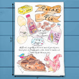 Pecan Pie Recipe Tea Towel – Southern Holiday Sweet