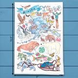 Alaska State Map Tea Towel – The Last Frontier Decor