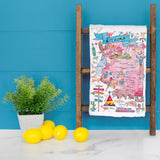 Arizona State Map Tea Towel – Saguaro & Sunset Vibes