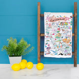 California Map Tea Towel – Beaches, Mountains & Magic