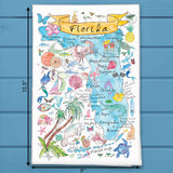 Florida State Map Tea Towel – Sunshine & Shells