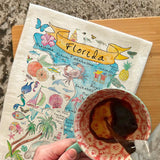 Florida State Map Tea Towel – Sunshine & Shells