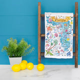 Florida State Map Tea Towel – Sunshine & Shells