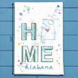 HOME in Alabama Tea Towel – Heartfelt State Pride