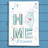 HOME in Illinois Tea Towel – Cornfields to Cityscape