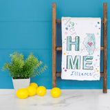 HOME in Illinois Tea Towel – Cornfields to Cityscape
