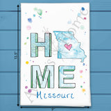 HOME in Missouri Tea Towel – Arches & Ozarks