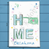 HOME in Oklahoma Tea Towel – Wind & Wide Skies