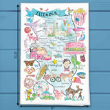 Illinois State Map Tea Towel – Windy City Edition