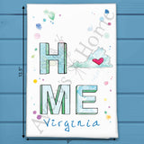 HOME in Virginia Tea Towel – Coastlines & Colonial Roots