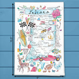 Indiana Map Tea Towel – Corn, Cardinals & Home