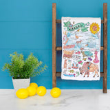 Kansas Map Tea Towel – Fields, Storms & Sunflowers