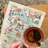Maine Map Tea Towel – Lobsters, Pines & Pride