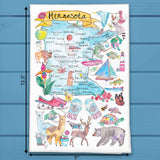 Minnesota Map Tea Towel – Loons, Lakes & Love