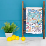 Oregon Map Tea Towel – Trees, Trails & Tidepools