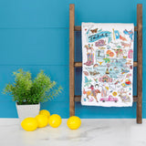 Texas Map Tea Towel – Boots, BBQ & Big Sky