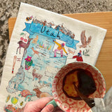 Utah Map Tea Towel – Red Rocks & Quiet Stars