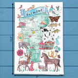 Vermont Map Tea Towel – Syrup, Peaks & Peace