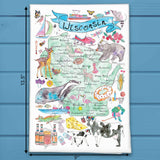 Wisconsin Map Tea Towel – Beer, Brats & Great Lakes
