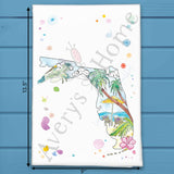 Florida State Icons Tea Towel – Ocean, Oranges & Sunshine