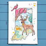 Indiana State Icons Tea Towel – Corn, Cardinals & Home