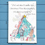Dogs & Christmas Tree Tea Towel – Tail-Wagging Holiday