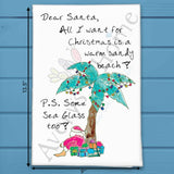 All I Want for Christmas Is Santa on a Beach Tea Towel