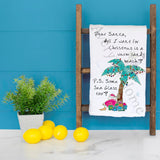 All I Want for Christmas Is Santa on a Beach Tea Towel