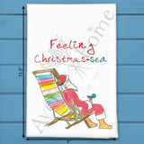 Feeling Christmas-Sea Tea Towel – Sandy Toes & Holiday Cheer