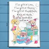 Peace, Love & Dogs Tea Towel – Holiday Tail Wags