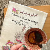 Season's Greetings & Happy New Year Tea Towel – From the Dog