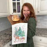 Merry & Bright Sleigh Ride Tea Towel – Festive Cheer