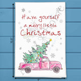 Truck & Christmas Tree Tea Towel – Cozy Holiday Tradition