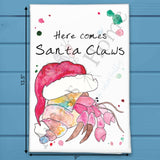 Santa Claws Tea Towel – Beachy Christmas Pun