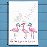 Flamingo's Warm Wishes Tea Towel – Holiday in the Tropics