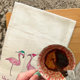 Flamingo's Warm Wishes Tea Towel – Holiday in the Tropics
