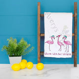 Flamingo's Warm Wishes Tea Towel – Holiday in the Tropics