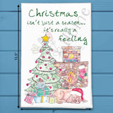 Christmas Is a Feeling Tea Towel – Joy in Every Corner