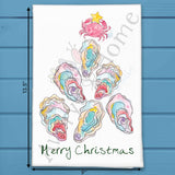 Oyster Christmas Tree Tea Towel – Briny & Bright