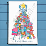 Lobster Buoy Tree Tea Towel – Coastal Holiday Catch