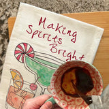 Making Spirits Bright Tea Towel – Holiday Cocktail Cheer
