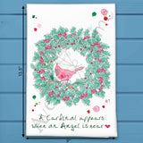 A Cardinal Appears Tea Towel – When Angels Are Near