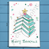 Book Christmas Tree Tea Towel – Cozy & Literary