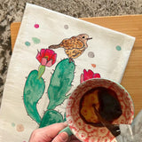 Cactus With Flowers Tea Towel – Desert Bloom Vibe