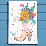 Red Cowgirl Boots Tea Towel – Kick Up Some Bloom
