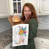 Red Cowgirl Boots Tea Towel – Kick Up Some Bloom