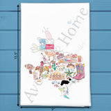 Texas State Icons Tea Towel – Longhorns & Love