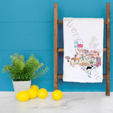 Texas State Icons Tea Towel – Longhorns & Love